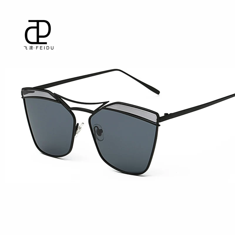 FEIDU Couple Models Sun Glasses Women Metal Temples Sunglasses Gradient