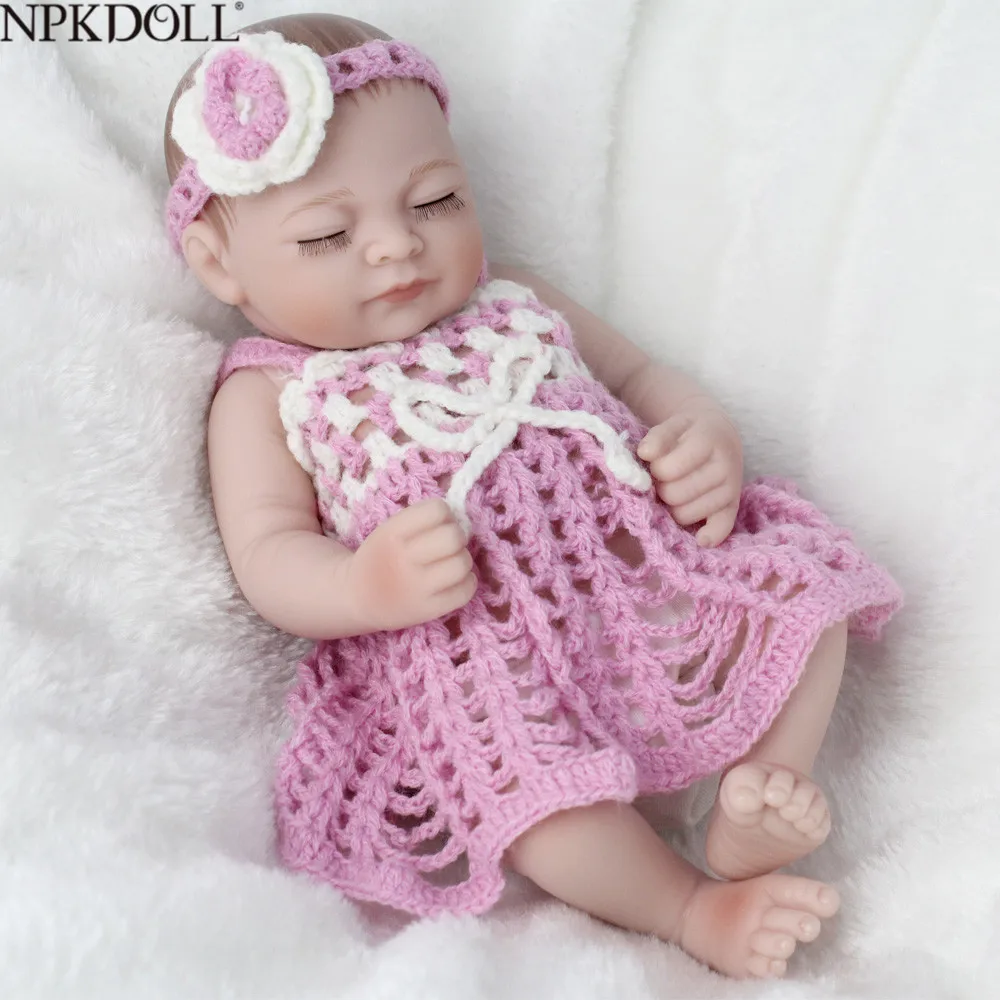 

NPKDOLL Mini 10 Inch 25cm Ful Body Silicone Reborn Dolls Clothes Fashion Realistic Girl Doll Toy For Girls Newborn Bebes Reborn