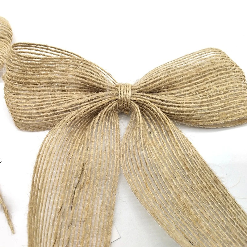 Crafts Lace Ribbon Bows Bowknot For Hristmas Tree Ornaments Natural Burlap Bow Ties For Bow-Knot Wedding Marriage Party