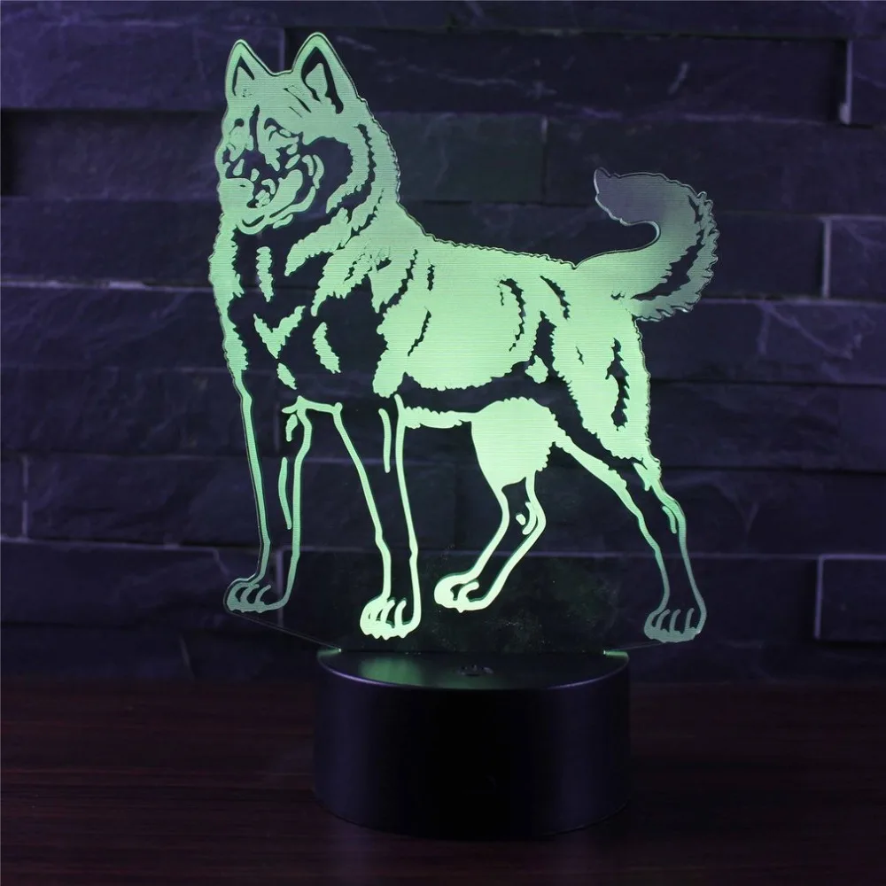 

Wolf Head Series Touch Base 3D Illusion Table Lamp 7 Color Changing Night Light Boys Child Kids Baby Best Gifts