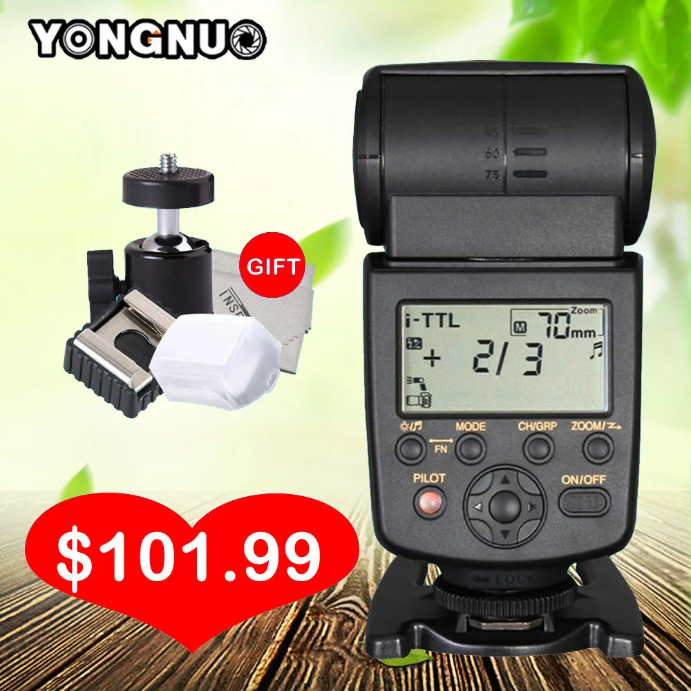 

YONGNUO YN-568EX N yn568ex Wireless TTL HSS High Speed Flash Speedlight  speedlite for Nikon D7100 D5100 DSLR Camera & free gift