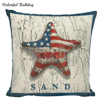 

18'' Square Ocean Cushion Cover Cheap Pillowcase Anchor Pillow Cover Car Sofa Pillow case Customized Drop Shipping Home Textile