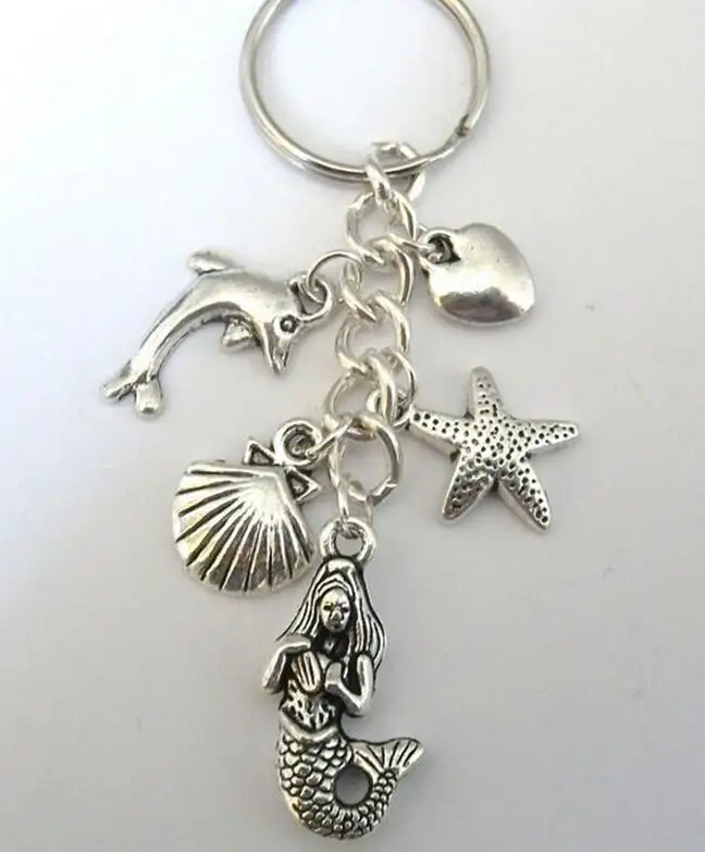 Mermaid Shell Starfish Dolphin Cluster 