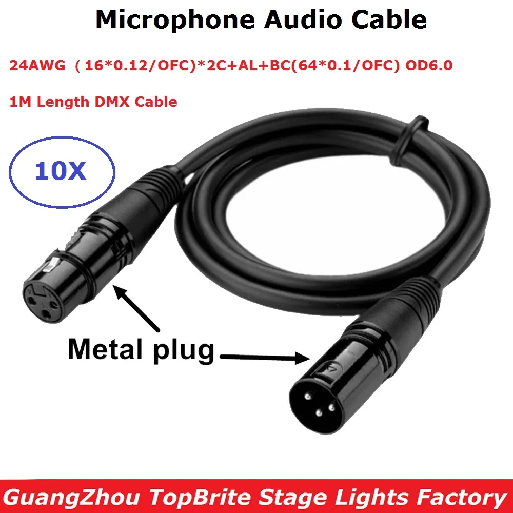 

3Pin XLR Microphone Audio Cable 1M Length Audio Cable 3PIN Signal Connection Shielded XLR Male to Female For Moving head Light