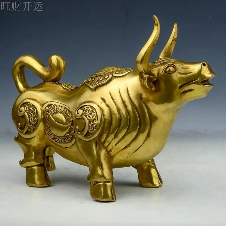 

Tong Niu ornaments large Wall Street Chinese zodiac cattle copper ingot cattle home crafts