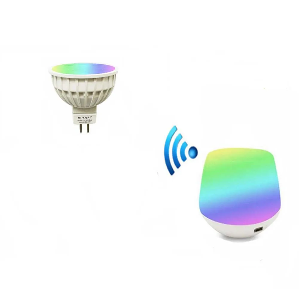 MiLight светодиодные лампы 4 W RGB + CCT светодиодные лампы + IBX1 RF дистанционного Wi-Fi светодиодный осветительный прожектор затемнения свет AC12/DC12V