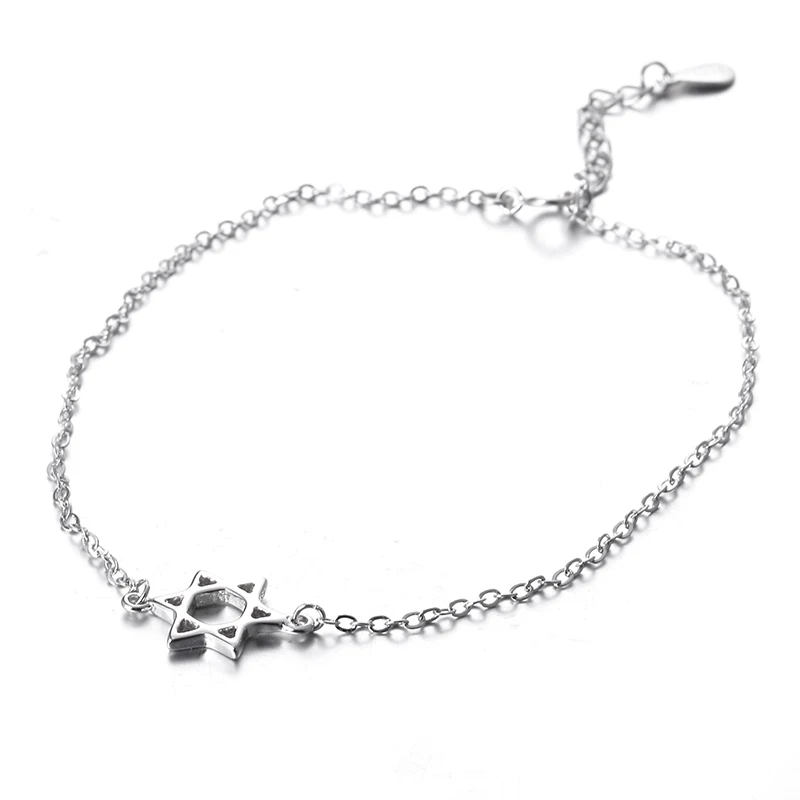 

100% 925 sterling silver fashion little star female anklet ladies`anklets jewelry wholesale women birthday gift cheap