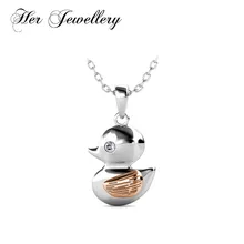 Her Jewellery Cute duck pendant necklace for girl Brass pendant Made with crystals from Swarovski HP0123 Her Jewellery Cute duck pendant necklace for girl Brass pendant Made with crystals from Swarovski HP0123