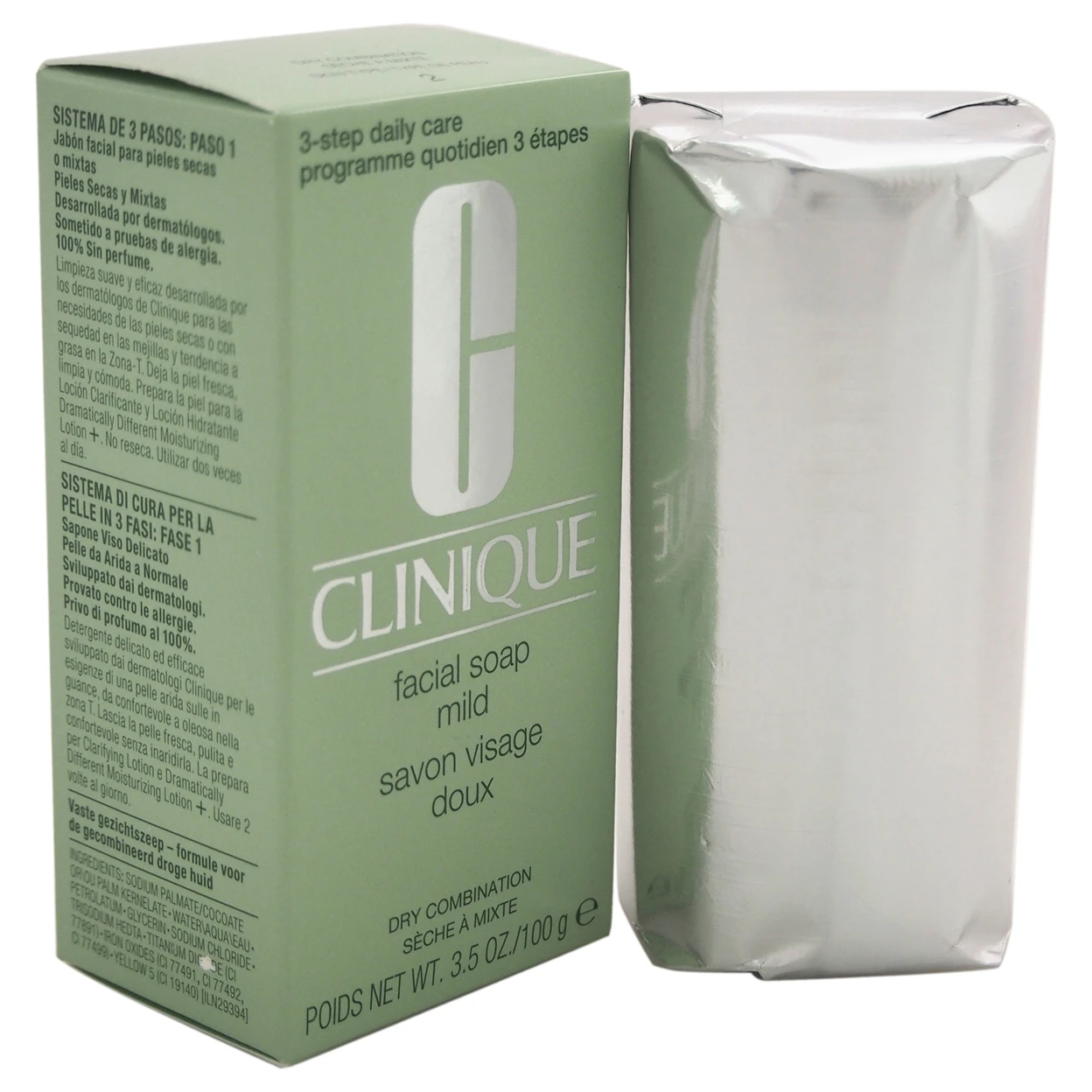 Facial Soap Mild - Dry Combination by Clinique for Unisex - 3.5 oz Facial Soap