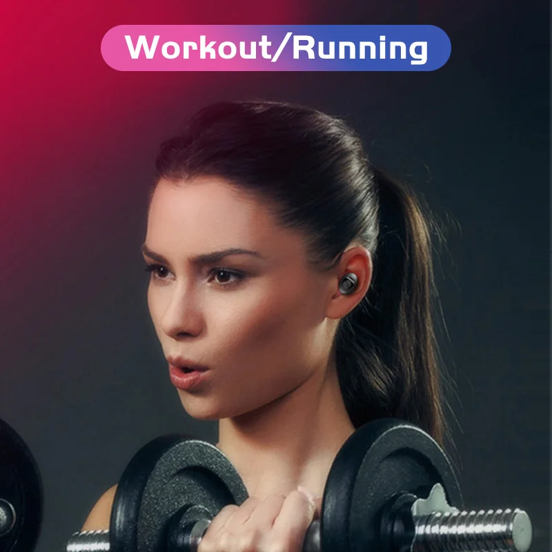 Беспроводные Bluetooth наушники V5.0 TWS спортивные мини 3D стерео музыка бас звук
