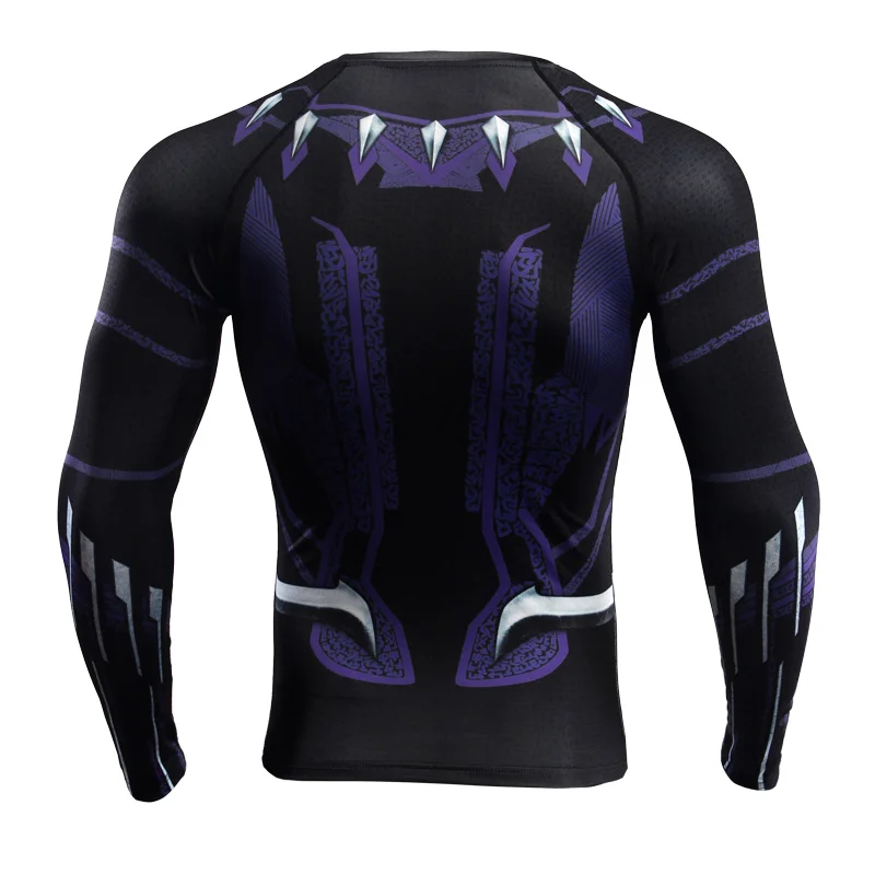 Компрессионная рубашка Мстители 3 Черная пантера с длинным рукавом мужские футболки лето для 3D футболка спортивная одежда Топ для мужчин Косплей