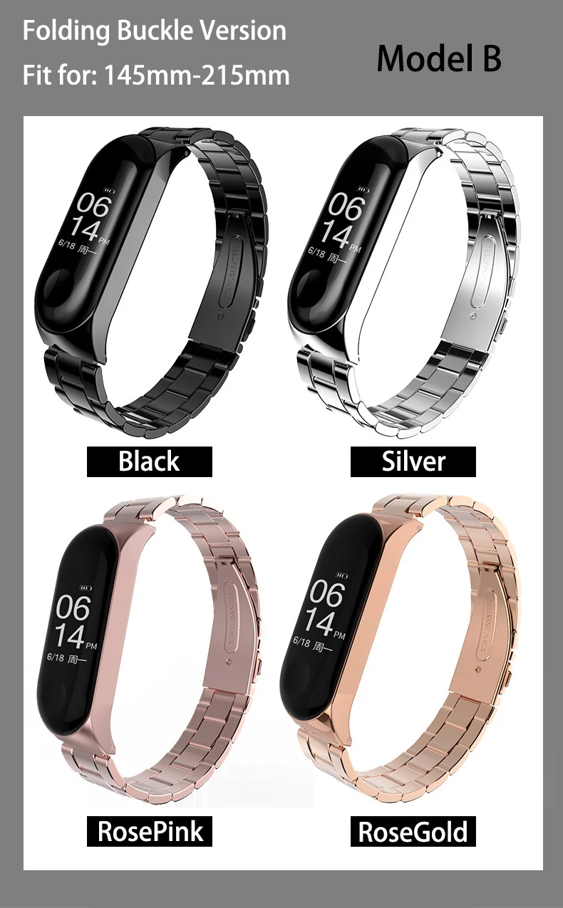 Stainless Steel Wrist Strap for Xiaomi Mi Band 3 Strap Metal Correa Mi Band 3 Bracelet Pulsera Miband 3 Pulseira Replacement (28)