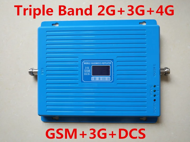 

2G 3G 4G signal repeater GSM 900 WCDMA 2100 DCS 1800 Tri Band Mobile Phone Signal Booster 65dB Cellular Repeater 3G 4G Amplifier