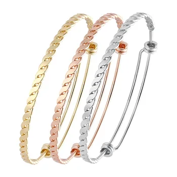 

Expandable Basic Stainless Steel Bangle Bracelet for Women Jewelry Making Twisted Wire Bangle Women Girls Jewelry Gift