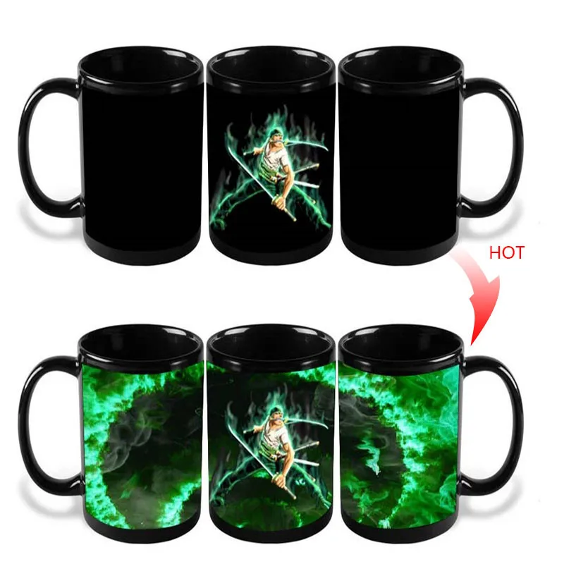

Cartoon version of One Piece Luffy discoloration cup hot reaction gradually change color ceramic coffee mug Mark 350ML