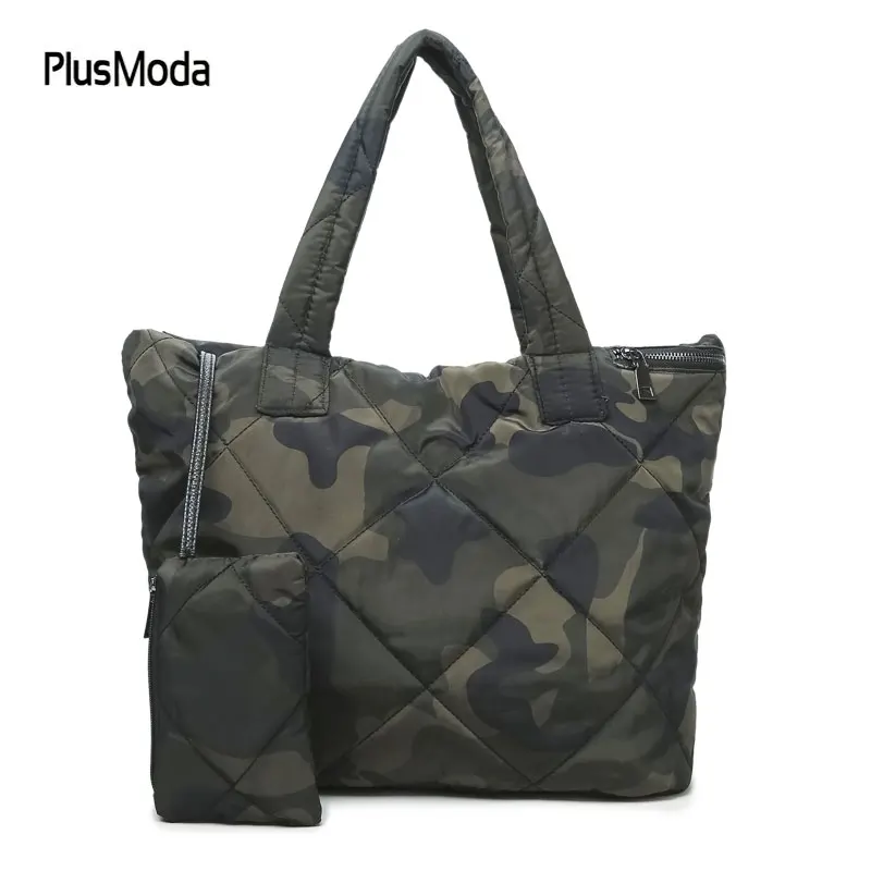 

Winter Waterproof Tote Bag Women Handbag Soft 3 Sets Women's Shoulder Bags Purse Oxford Designer Handbags Camouflage Messenger