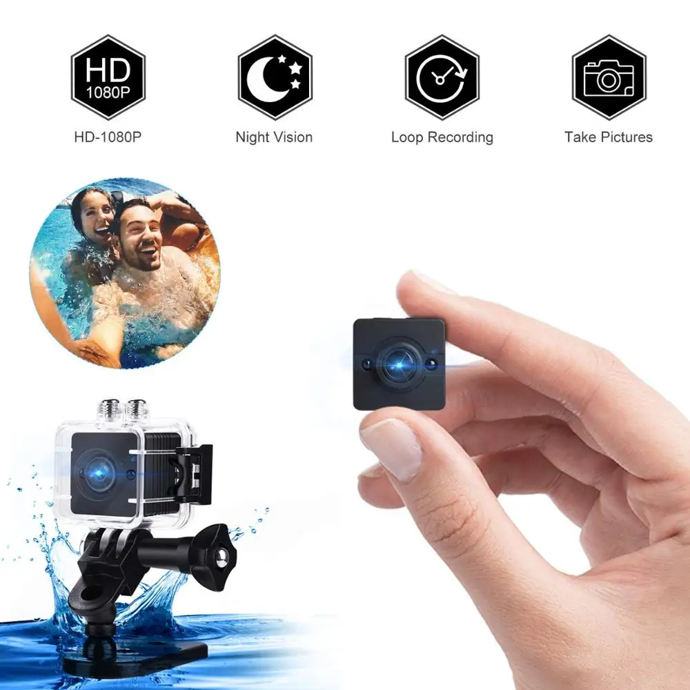  Mini Macchina Fotografica Impermeabile Macchina Fotografica Portatile 1080P HD Nanny Cam-Telecamera