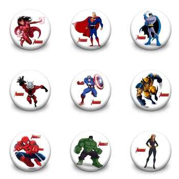 

9Pcs/Set Avengers Round Badges Heros Souvenir Icon Buttons Pins Badges Clothes Bag Accessories Gifts for Kid 3.0CM Diameter