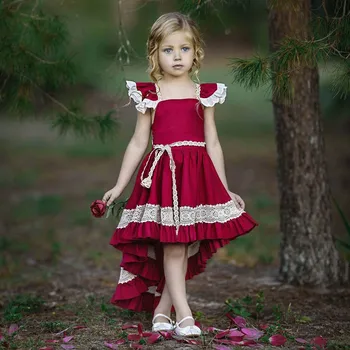 

Leader Dresses 2019 Floral Baby Girl Kid Princess Bridesmaid Pageant Gown Birthday Party Wedding Dress for Girls Baby Clothes
