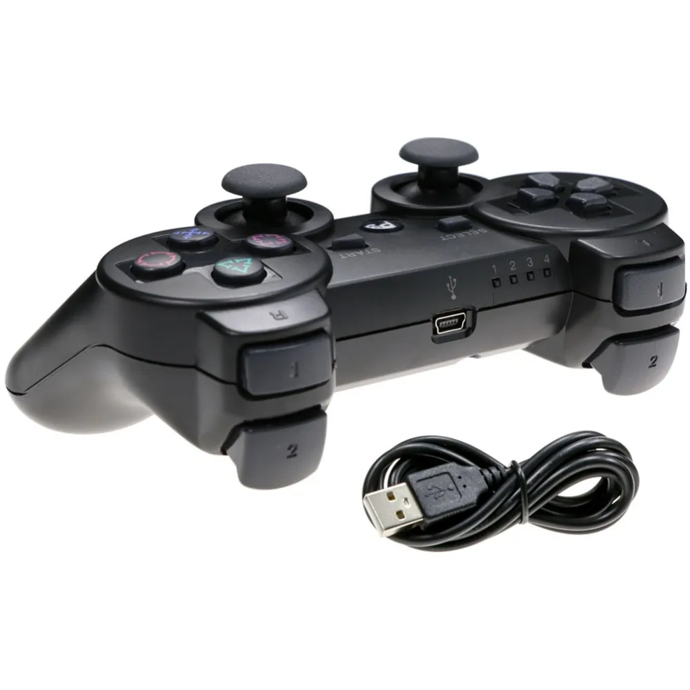 High Quality USB Wired gamepad For PS3 Controller Dualshock 3 for Sony Playstation 3 Black Joystick Gamepad Controller for PS 3