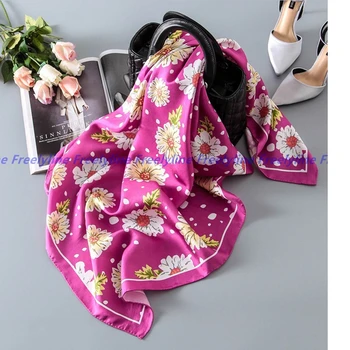 

Charmingl Printed 100% Silk Scarf Women Bandana Hijab Square Silk Twill Scarf 90 Ladies Silk Scarves & Wraps Shawl Gifts