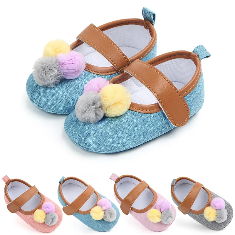 

Baby First Walkers Baby Shoes Soft Botton Non-slip Toddler Shoes Cute Patch Shoes for Baby Girls