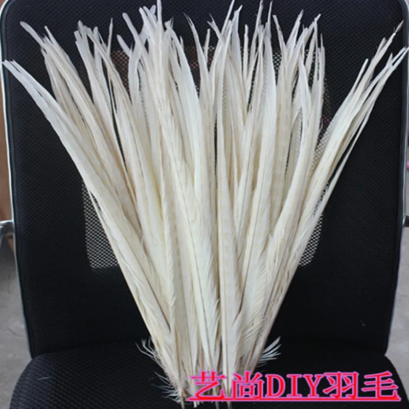 

50 to 55 cm - "pheasant feather bleaching and ringneck 50 PCS color white feather chicken tail