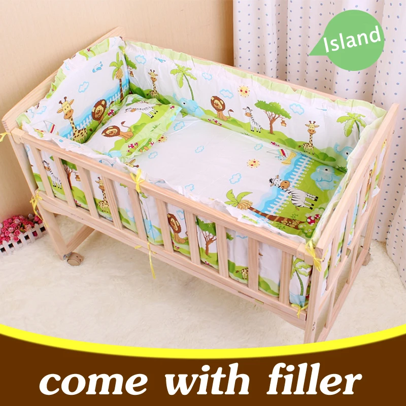 

5PCS Set Newborn Baby Bedding Set For Cot Bumpers Infant Kids Bedding Set Cartoon Baby Crib Bedding Set 10 Pattens CP01