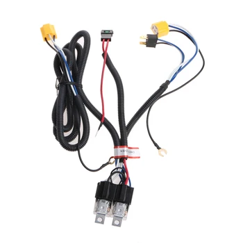 

H4 Headlight Fix Dim Light Relay Wiring Harness System 2 Headlamp Light Bulb headlight wiring harness Relay kits 2017