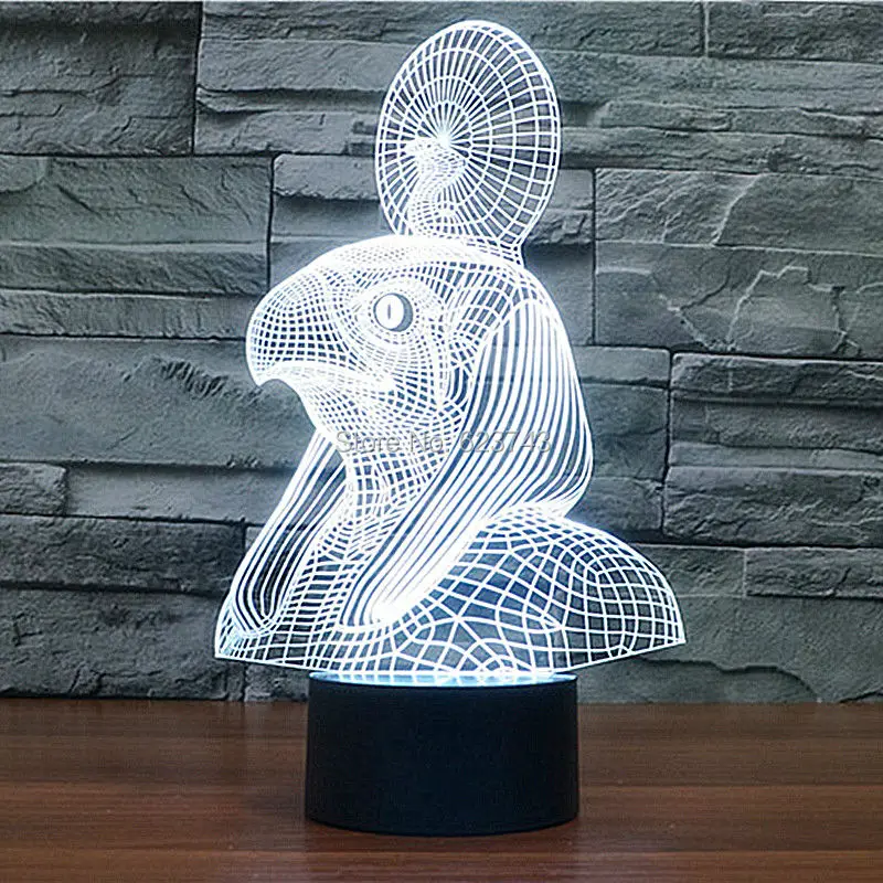 

Free Shipping Color changing Egypt Pharaoh Cobra 3D Arcylic Snake LED Night Light with USB table Lamp of lamparas 3d led