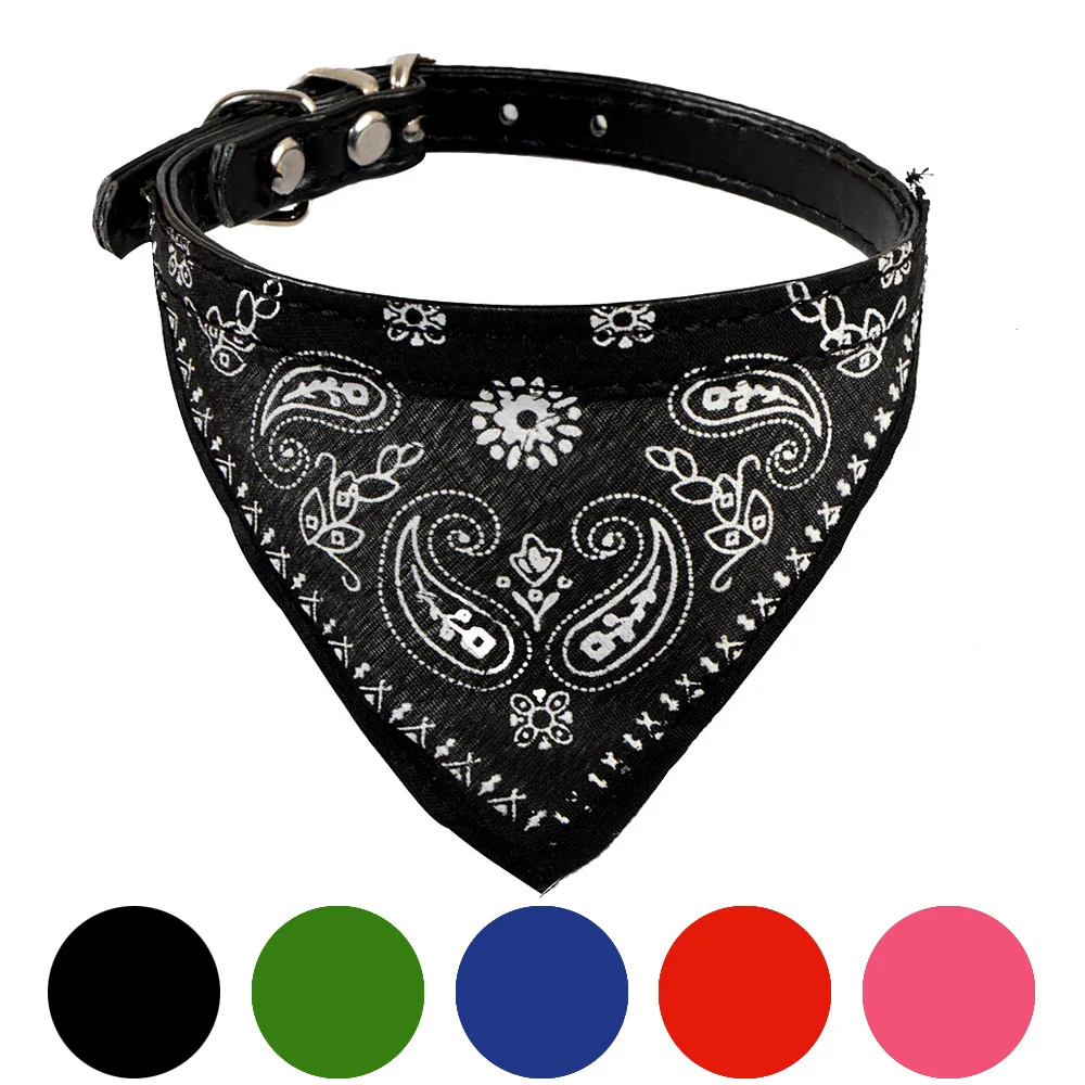 

Pet Dog Cat Collars Adjustable Pet Dog Puppy Cat Neck Scarf Bandana Collar Neckerchief PU +Cotton 2019