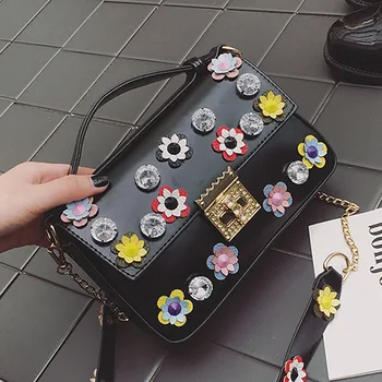 

Fashion Summer Women Shoulder Bags Leather High Quality Messenger Bag Boston Flowers Handbag Cross Body Bags Tote Purse