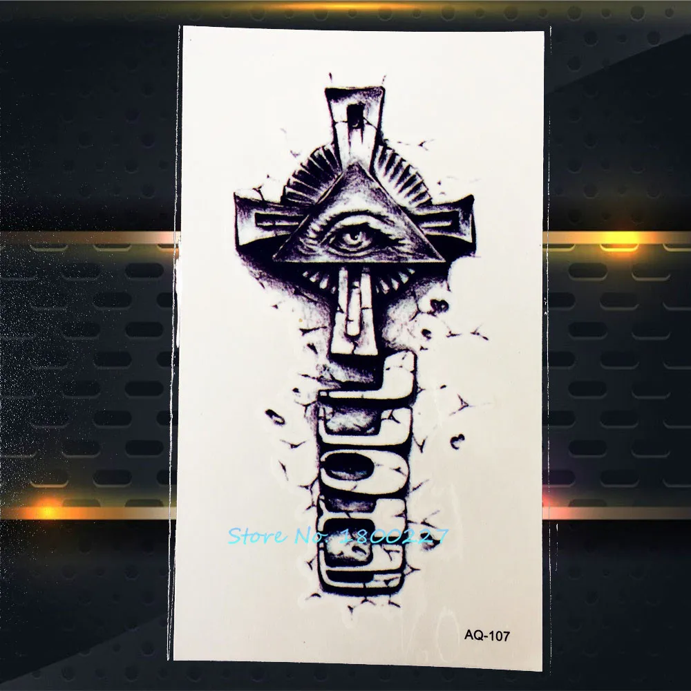

1PC Cool Temporary Tattoo Stickers Cross For Men PAQ-107 Evil Spirit Eye Design Women Tattoo Demon Devil Tattoo Paste Paper