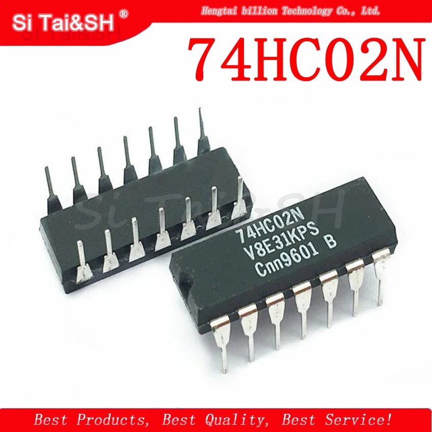10pcs/lot 74HC02N DIP-14 SN74HC02N 74HC02 IC 2 input quad NAND gate ...