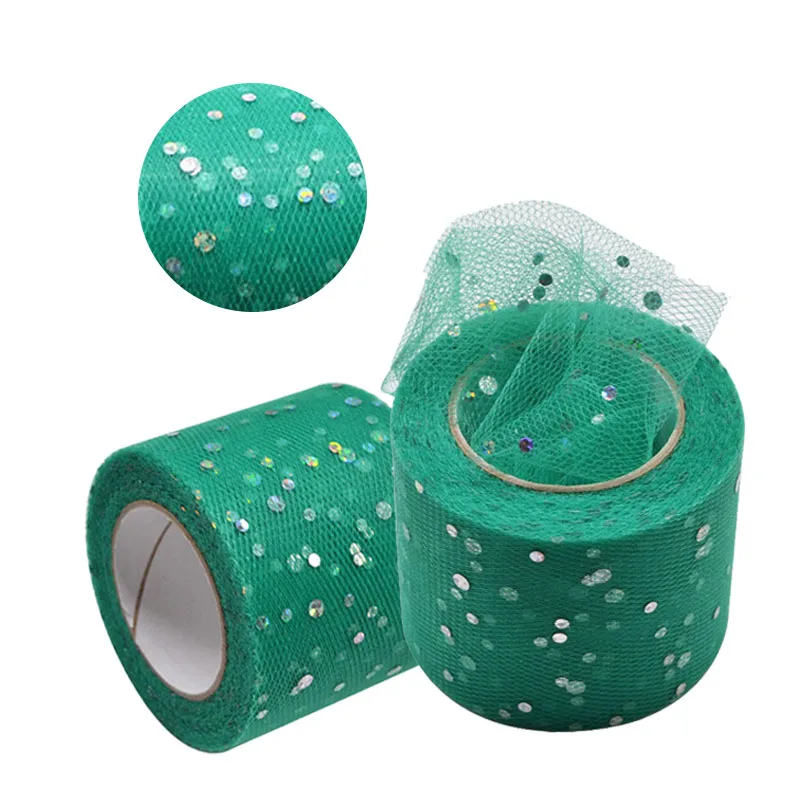 25 Yards Glitter Sequin Tulle Roll Organza Spool Tutu Wedding Decoration Birthday Party Kids Favors Baby Shower