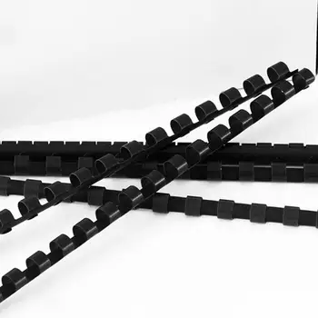 

5PCS Porous Black Clips Loose-Leaf File Binding Strip Plastic Buckle A4 Paper Binding Machine Round 21 Holes PVC Office Supplies