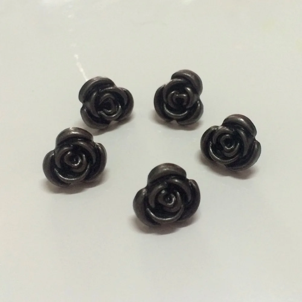 50PCS 10MM Antique Silver Rose Flower Rivet Punk Spike Flower Studs