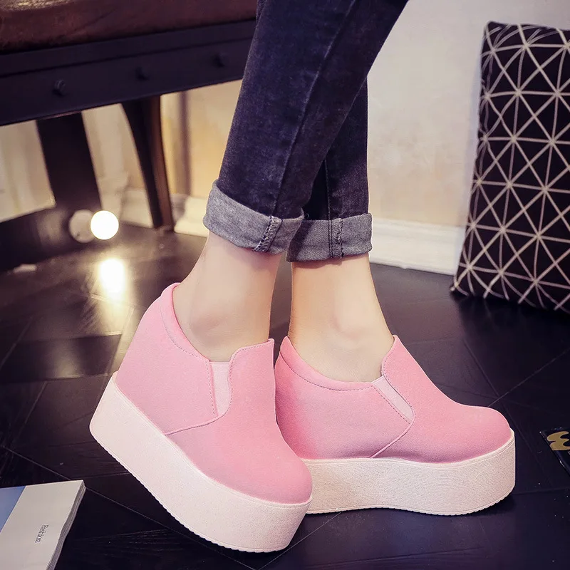 

Spring New Korean round head leisure hundred thick bottom to increase superb high heel muffin single shoes
