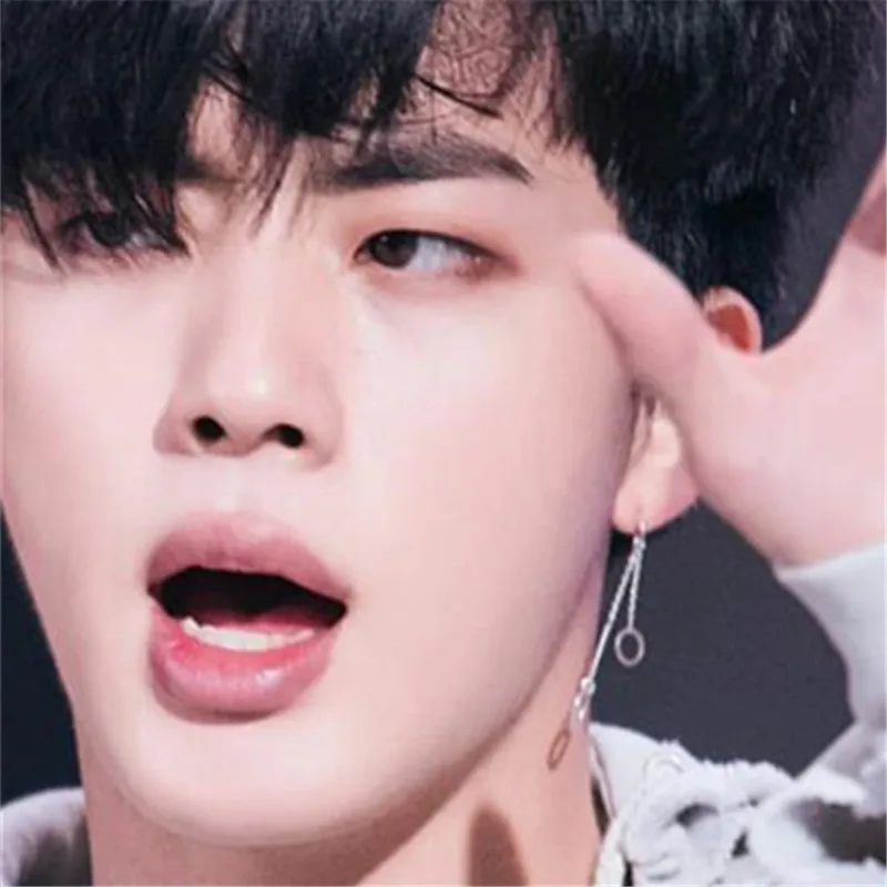 KPOP DNA корейский Панк кисточкой серьги женские сережки мужские из нержавеющей