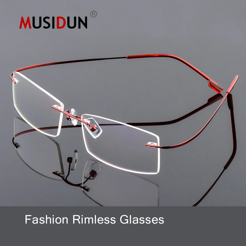 

Classic fashion Man woman Rimless Glasses Myopia Optical Eyeglasses Frame Ultra-light Memory Titanium Alloy Eyewear Q126