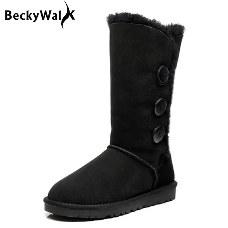 

High Quality Women Genuine Leather Snow Boots Warm Winter Boots for Women High Top bota feminina botas mujer Shoes Woman WSH2505