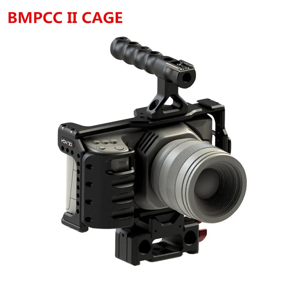 

HONTOO BMPCC2 4K DSLR RIG Cage Kit with 15mm Rod Baseplate Camera Rig Top Handle FOR BlackMagic Pocket Cinema Camera II 4K