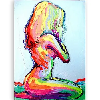 

Handmade thick knife high quality Modern Abstract Fine Artwork Canvas Decor Sexy-Woman-Nude Oil Painting for Living Room
