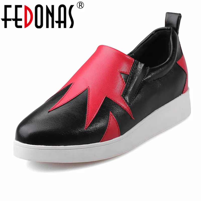 

FEDONAS New Women's Shoes Lady Flat Slip on Casual Loafers Cute Flats Heels Spring Autumn Shoes Brogue Shoes Yellow Black