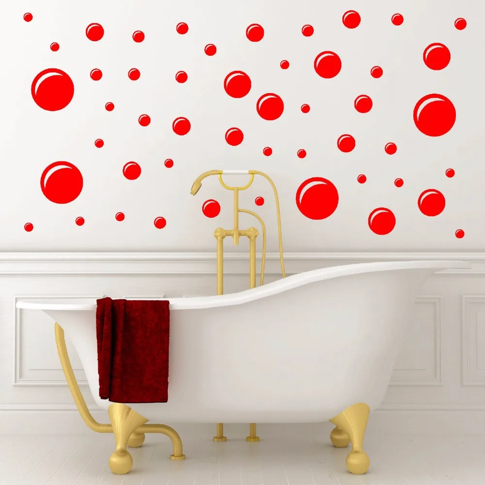 Bubbles Bathroom Wall Art Vinyl Sticker Decal Set of 48 Bubbles in
