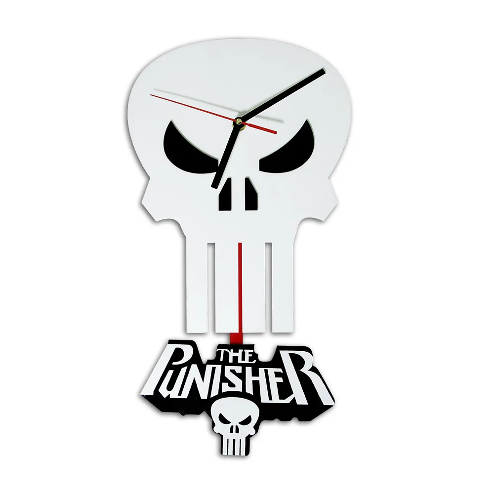 

Skull Wall Art Modern Wall Decor Wall Clock Funny Skull Wall Clock With Pendulum Decorative Skeleton Clock Halloween Ornament