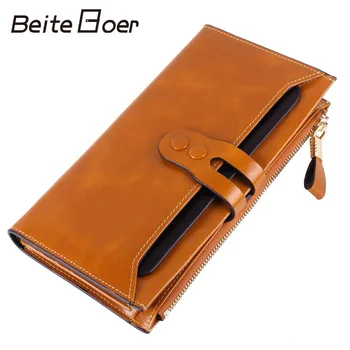 

Beite Boer Women Wallets Genuine Leather High Quality Long Design Clutch Cowhide Wallet High Quality Fashion Female Purse