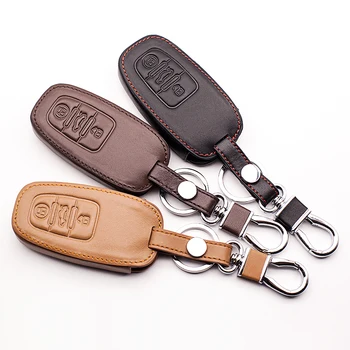 

100% leather car key case car key cover for Audi B6 B7 B8 A4 A5 A6 A7 A8 Q5 Q7 R8 TT s5 S6 S7 S8 SQ5 Key cases Auto Accessories
