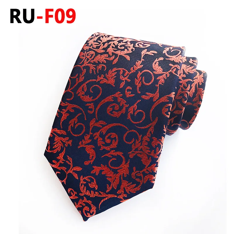 RU-F09 67 цветов, шелковый галстук для мужчин, жаккардовый, 8 см, Модный Цветочный галстук, деловой галстук для свадебной вечеринки, галстук, подарок для Него - Цвет: RU-F09