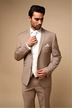

2019 Latest Coat Pant Designs Champagne Formal Dapper Custom Made Four Button Wedding Suit for Men 3 Pieces Perfume Masculino